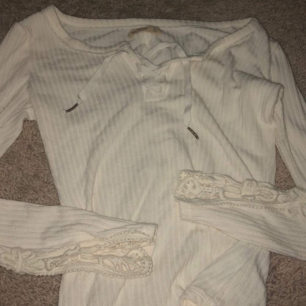 Hollister White Lace Long Sleeve